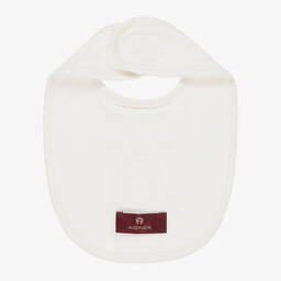 AIGNER-Ivory Pima Cotton Baby Bib | Childrensalon Outlet