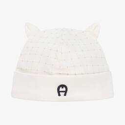 AIGNER-قبعة قطن بيما جيرسي لون عاجي للأطفال | Childrensalon Outlet