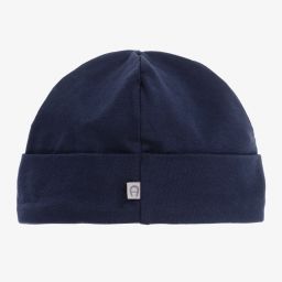 AIGNER-Navy Blue Pima Cotton Baby Hat | Childrensalon Outlet