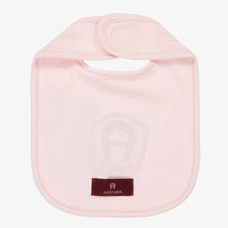 AIGNER-Pink Pima Cotton Baby Bib | Childrensalon Outlet