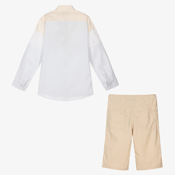 AIGNER-Teen Blue & Beige Shorts Set | Childrensalon Outlet