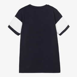 AIGNER-تيشيرت تينز ولادي قطن لون كحلي وبيج | Childrensalon Outlet