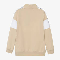 AIGNER-سويتشيرت تينز ولادي قطن جيرسي لون بيج وأبيض | Childrensalon Outlet