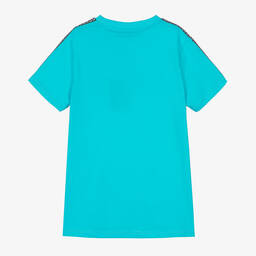AIGNER-Teen Boys Blue Cotton Logo T-Shirt | Childrensalon Outlet