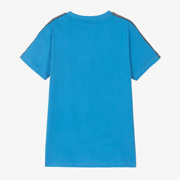 AIGNER-Teen Boys Blue Cotton Logo T-Shirt | Childrensalon Outlet