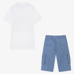AIGNER-Teen Boys Blue Logo Bermuda Shorts Set | Childrensalon Outlet