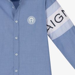 AIGNER-Голубая рубашка для мальчиков-подростков | Childrensalon Outlet