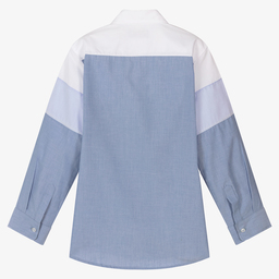 AIGNER-Teen Boys Blue Logo Shirt | Childrensalon Outlet