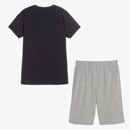 AIGNER-Короткая сине-серая пижама для мальчиков-подростков | Childrensalon Outlet