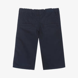AIGNER-Teen Boys Navy Blue Cotton Logo Shorts | Childrensalon Outlet