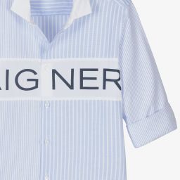 AIGNER-Teen Boys Striped Logo Shirt | Childrensalon Outlet
