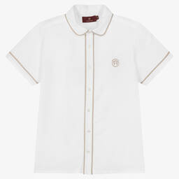 AIGNER-Teen Boys White & Beige Shorts Set | Childrensalon Outlet