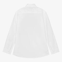 AIGNER-Teen Boys White & Blue Cotton Shirt | Childrensalon Outlet