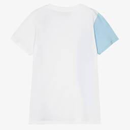 AIGNER-Teen Boys White Colour Block T-Shirt | Childrensalon Outlet