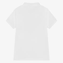 AIGNER-Teen Boys White Cotton Polo Shirt | Childrensalon Outlet