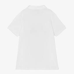 AIGNER-Teen Boys White Cotton Polo Shirt | Childrensalon Outlet