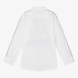 AIGNER-Teen Boys White Cotton Shirt | Childrensalon Outlet