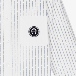 AIGNER-قميص تينز ولادي قطن بوبلين لون أبيض | Childrensalon Outlet