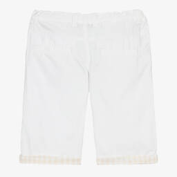AIGNER-Teen Boys White Cotton Shorts | Childrensalon Outlet