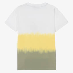 AIGNER-تيشيرت تينز ولادي قطن لون أبيض وأصفر | Childrensalon Outlet