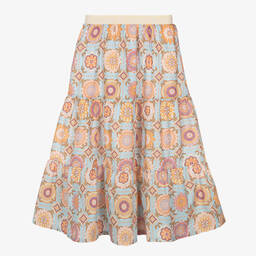 AIGNER-Голубая хлопковая юбка с цветами для подростков | Childrensalon Outlet