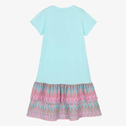 AIGNER-Teen Girls Blue Cotton & Knit Handbag Dress | Childrensalon Outlet