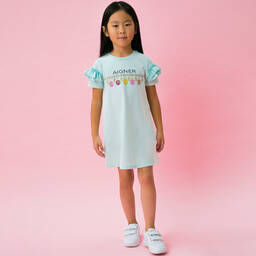 AIGNER-Teen Girls Green Cotton Logo Dress | Childrensalon Outlet