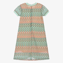 AIGNER-Teen Girls Green & Pink Knitted Lace Dress | Childrensalon Outlet