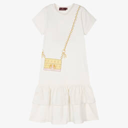 AIGNER-Teen Girls Ivory Cotton Dress | Childrensalon Outlet