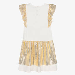 AIGNER-Teen Girls Ivory & Gold Ruffle Dress | Childrensalon Outlet