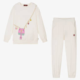 AIGNER-Teen Girls Ivory Tracksuit | Childrensalon Outlet