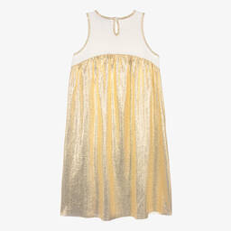 اقنر-فستان تينز بناتي لون ذهبي متاليك | Childrensalon Outlet