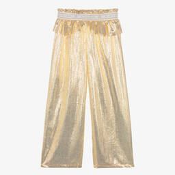 AIGNER-Teen Girls Metallic Gold Wide Leg Trousers | Childrensalon Outlet