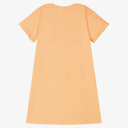 AIGNER-فستان تينز بناتي قطن جيرسي لون برتقالي وزهري | Childrensalon Outlet