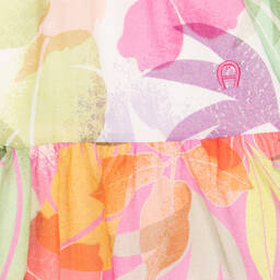 AIGNER-Розовая хлопковая юбка с цветами | Childrensalon Outlet