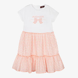 AIGNER-Teen Girls Pink & White Dress | Childrensalon Outlet