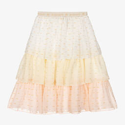 AIGNER-Розово-желтая шифоновая юбка | Childrensalon Outlet