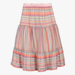 AIGNER-Розовая вязаная юбка с зигзагами для подростков | Childrensalon Outlet