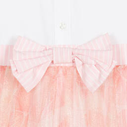 AIGNER-Бело-розовое платье-рубашка | Childrensalon Outlet