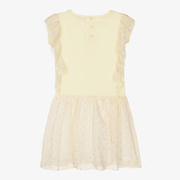 اقنر-فستان تينز بناتي قطن وشيفون لون أصفر | Childrensalon Outlet