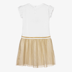 AIGNER-Teen White & Gold Tulle Dress | Childrensalon Outlet