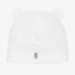 AIGNER-White Cotton Baby Hat | Childrensalon Outlet