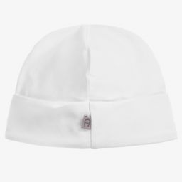 AIGNER-White Pima Cotton Baby Hat | Childrensalon Outlet