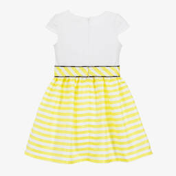 AIGNER-White & Yellow Striped Dress | Childrensalon Outlet