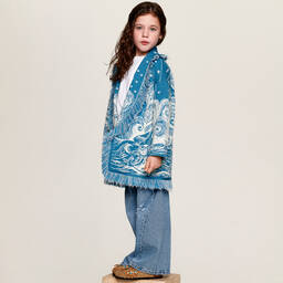 Alanui-Blue Antarctic Expedition Wool Cardigan | Childrensalon Outlet