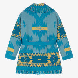 Alanui-Blue & Yellow Wool Icon Cardigan | Childrensalon Outlet