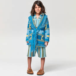 Alanui-Blue & Yellow Wool Icon Cardigan | Childrensalon Outlet