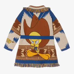 Alanui-Brown & Blue Wool Icon Cardigan | Childrensalon Outlet