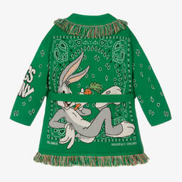 Alanui-Green & White Wool Icon Cardigan | Childrensalon Outlet