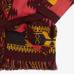 Alanui-Red & Yellow Wool Icon Jacquard Cardigan | Childrensalon Outlet